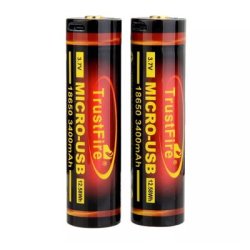 Trustfire 18650 USB 3400mAh - Genopladelig batteri